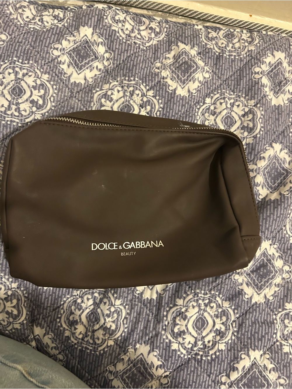 Dolce & Gabbana Brown Zip-Top Toiletry Pouch